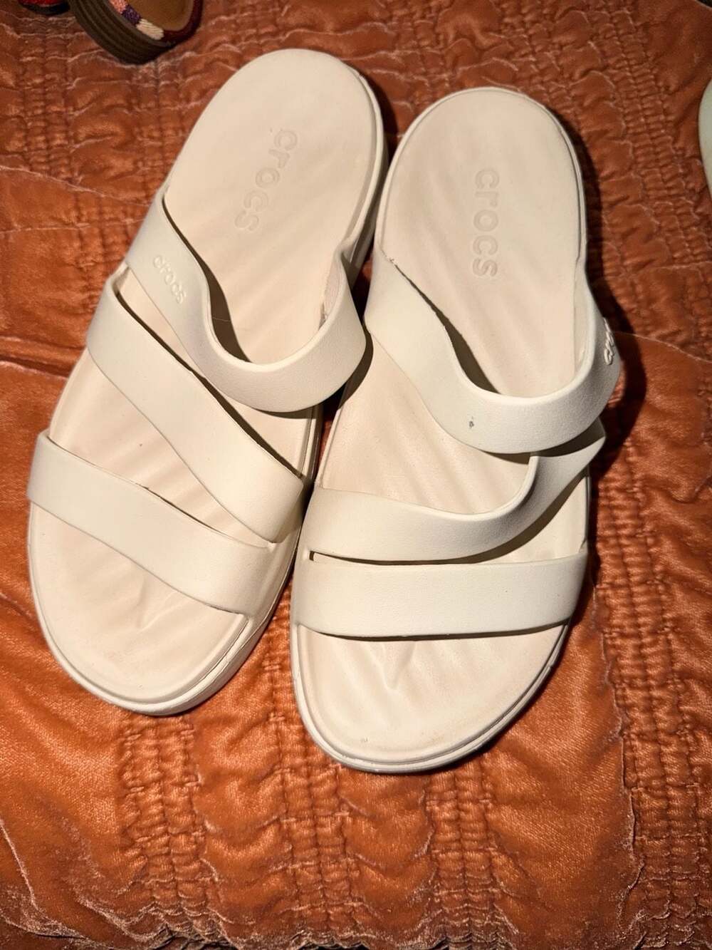 Crocs Getaway Strappy Sandals Off White